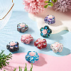 8Pcs 8 Colors Flower Shape Polymer Clay Rhinestone Beads CLAY-TA0002-02-6