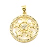 Rack Plating Brass Micro Pave Cubic Zirconia Pendants KK-D359-36G-1