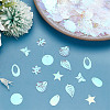   80G 8 Style Star/Leaf/Butterfly Rainbow Iridescent PVC Paillette/Sequins Beads & Links & Pendants PVC-PH0001-30-4