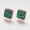 Synthetic Malachite Stud Earrings X-EJEW-F139-A01-3