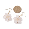 Rose Quartz Dangle Earrings EJEW-JE05918-3