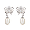 Natural Pearl Ear Studs EJEW-P286-07P-1