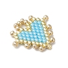 Handmade MIYUKI Glass Seed Beaded Heart Pendants PALLOY-MZ01067-02-3