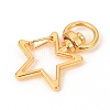 Star Shape Zinc Alloy Swivel Lobster Clasps IFIN-WH0053-02G-2