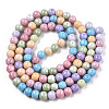 Opaque Crackle Glass Round Beads Strands X-GLAA-T031-01D-3