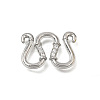 Brass Micro Pave Clear Cubic Zirconia M-Hook Clasps KK-CBA0DF0-15P-1