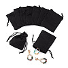 20Pcs Rectangle Polyester Imitation Burlap Packing Pouches Drawstring Bags ABAG-TA0001-95D-1