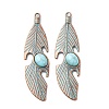 Alloy with Synthetic Turquoise Pendants FIND-B055-01H-1