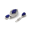 Brass Micro Pave Cubic Zirconia & Optimized Lapis Box Clasps KK-P291-47P-2