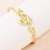 Marine Organism Brass Cuff Bangles for Women BJEW-D368-03F-G-3