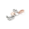 Brass Pendants with Cubic Zirconia European Beads LS-KK-Q015-01M-2
