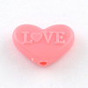 Colorful Heart Acrylic Beads SACR-R850-15-2