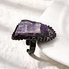 Natural Gemstone Irregular Nugget Open Cuff Rings G-A278-03AB-4
