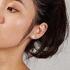 925 Sterling Silver Daisy Stud Earrings for Women EJEW-BB72415-A-2
