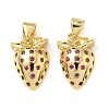 Brass Micro Pave Cubic Zirconia Pendants KK-L243-01G-03-1