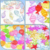 120Pcs 4 Style Transparent Acrylic Pendants TACR-SP0001-30-5