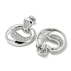 Crab Claw Rack Plating Brass Micro Pave Cubic Zirconia Dangle Stud Earrings EJEW-F331-20P-2