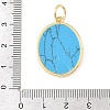 Brass & Synthetic Turquoise/Natural White Shell/Resin & ABS Plastic Pearl Pendants PL-CBA6938-10G-4