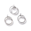 Non-Tarnish 304 Stainless Steel Interlocking Ring Pendants X-STAS-E090-90P-1