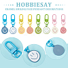 HOBBIESAY 8Pcs 8 Colors Enamel Smiling Face Pendant Decorations FIND-HY0002-67-4