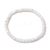 Natural Freshwater Shell Column Beaded Stretch Bracelets for Women BJEW-JB10933-1