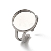 Non-Tarnish 304 Stainless Steel Cuff Ring Settings STAS-E202-02A-P-2