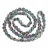 Electroplate Half Translucent Glass Beads Strands EGLA-S193-05-2