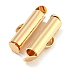 Brass Slide On End Clasp Tubes KK-N254-119G-02-2