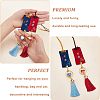 Olycraft 2Pcs 2 Colors Brocade Blessing Bag Pendant Decorations HJEW-OC0001-07-4