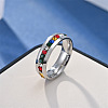 Stainless Steel with Rhinestone Finger Rings FS-WGB751E-09-1