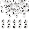 20Pcs White Cube Letter Silicone Beads 12x12x12mm Square Dice Alphabet Beads with 2mm Hole Spacer Loose Letter Beads for Bracelet Necklace Jewelry Making JX432O-1