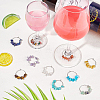 BENECREAT 24Pcs 12 Styles Natural & Synthetic Mixed Gemstone Chip Beaded Wine Glass Charms AJEW-BC0003-18-5