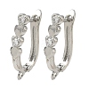 Heart Brass Micro Pave Clear Cubic Zirconia Earring Findings KK-D226-05P-1