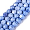 Ombre Effect Dyed Electroplate Opaque Glass Beads Strands LS-EGLA-Q130-01A-04-1