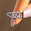 Alloy Rhinestone Plain Band Rings PW-WG28CFB-03-5