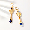 Elegant Brass Cubic Zirconia Butterfly Tassel Hoop Earrings KG8851-2