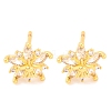 Brass Micro Pave Clear Cubic Zirconia Stud Earrings for Women EJEW-U015-09G-1