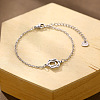 304 Stainless Steel Lotus Flower Link Bracelets WGA8E5A-01-1