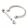 Non-Tarnish 304 Stainless Steel D Shape Bar Screw Bangle BJEW-G636-05A-P-4