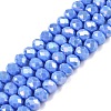 Electroplate Glass Beads Strands X-EGLA-A044-P6mm-B17-1