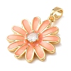 Brass Micro Pave Clear Cubic Zirconia Pendants KK-E803-02G-B-2
