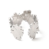 Non-Tarnish 304 Stainless Steel Maple Leaf Open Cuff Ring for Women RJEW-E063-18P-3