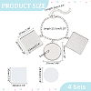 4Pcs Alloy Sublimation Blank Square & Flat Round Charms Bracelets BJEW-PH01797-2