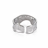 304 Stainless Steel Irregular Cuff Ring RJEW-N038-039P-2