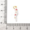Brass Micro Pave Cubic Zirconia & Enamel Pendants KK-Q098-35G-B-3