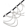 Black Imitation Leather Alloy Curb Chain Tassel Waist Chains FS-WG75D83-01-3