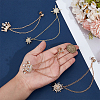 4Pcs 4 Styles Rhinestone Crown & Star Hanging Chain Brooch JEWB-OC0001-09-3
