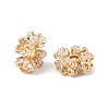 Brass Micro Pave Clear Cubic Zirconia Beads KK-R219-23G-1