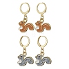 2 Pairs 2 Colors Alloy Enamel Hoop Earrings EJEW-JE06215-1