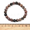 Natural Rhodonite Round Beaded Stretch Bracelets GG-CBA12F1-02A-01-5